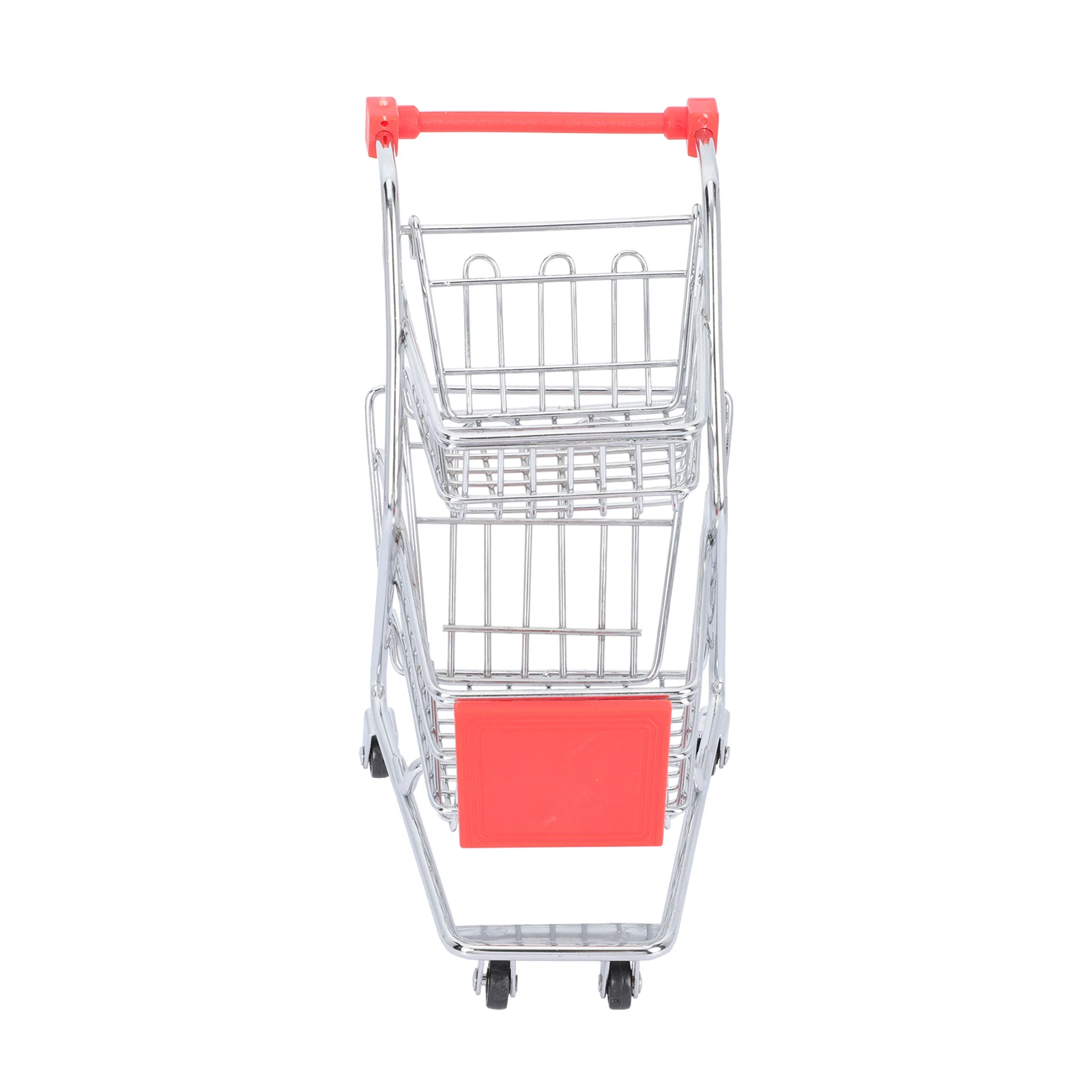 

Mini Metal Storage Basket Red Creative Trolley Office Decorations Fried Food Holder Snack Serving Mini Cart Toy