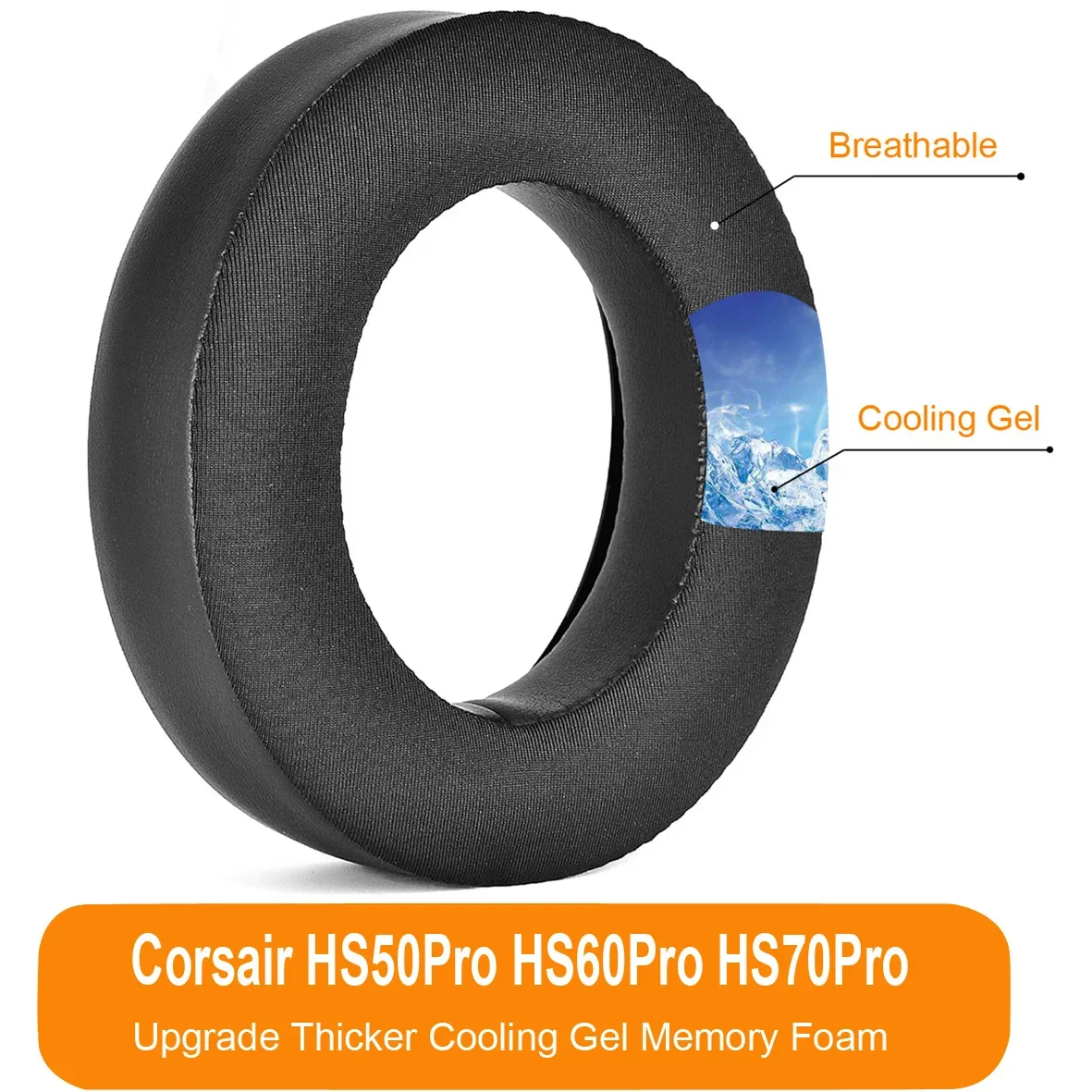 

Replacement Earpads for CORSAIR HS50 HS60 HS70 Pro Bluetooth Headset Gamer Headphones Soft Foam Cushion Cover Earpads