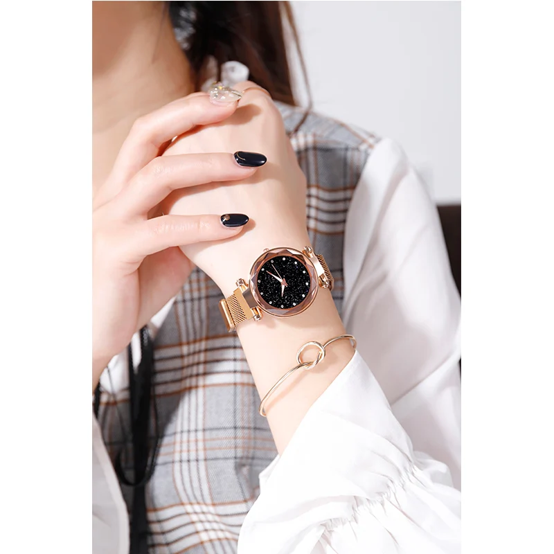 Women Watch Bracelet Luxury Diamond Rose Gold Ladies Wrist Watch Magnetic Women Bracelet Watch for Female Clock Relogio Feminino