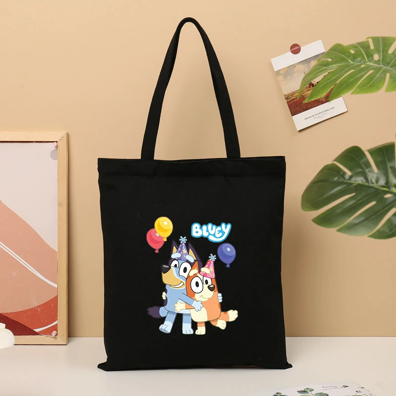 Bluey for Men Women Adult Shoulder Bag Bingo Chilli Cartoon Anime Print Kid Child Shopping Pack Y2k Vogue Canvas Fabric Hand Bag