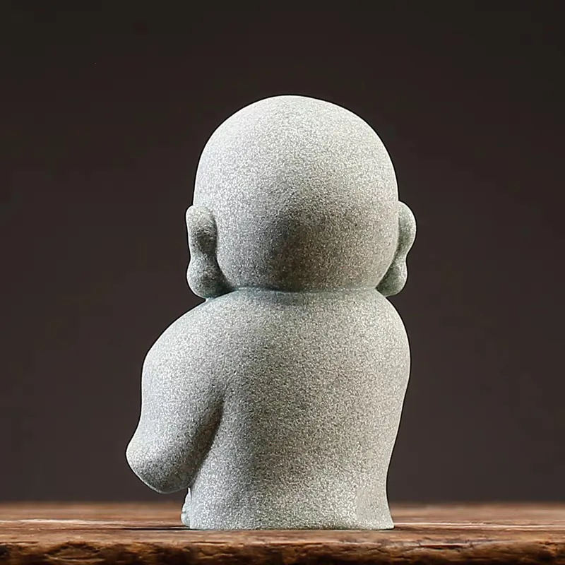 3D Silicone Mold Little Monk Shape DIY Cement Concrete Ornaments Buddha Statue Mold Home Decoration