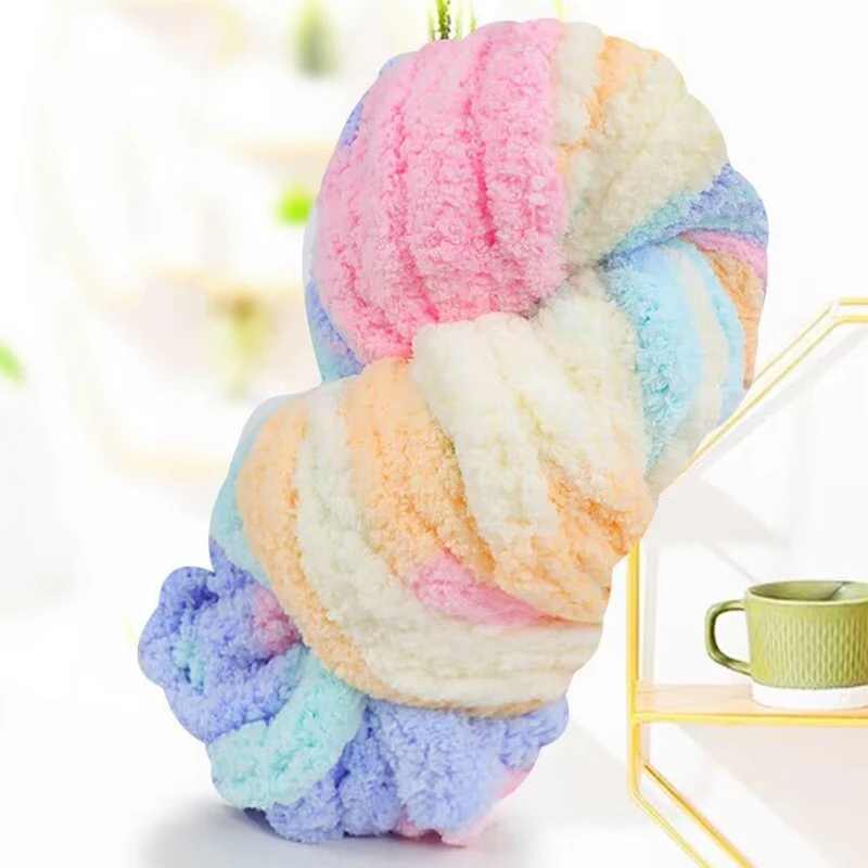 

250g/ball Ultra Thick Wool Ice Strip Yarn Colored Coarse Woolen Yarn