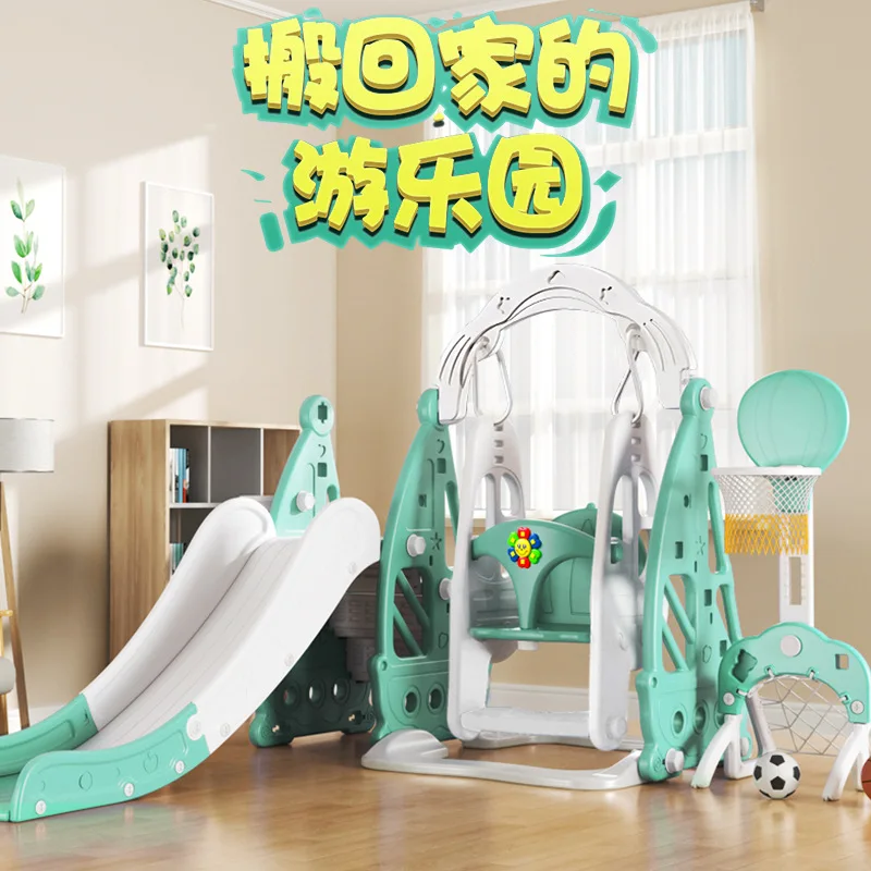 Heightened Kids Slide, Indoor & Outdoor Multi-functional Slide Swing Combo Mini Playground