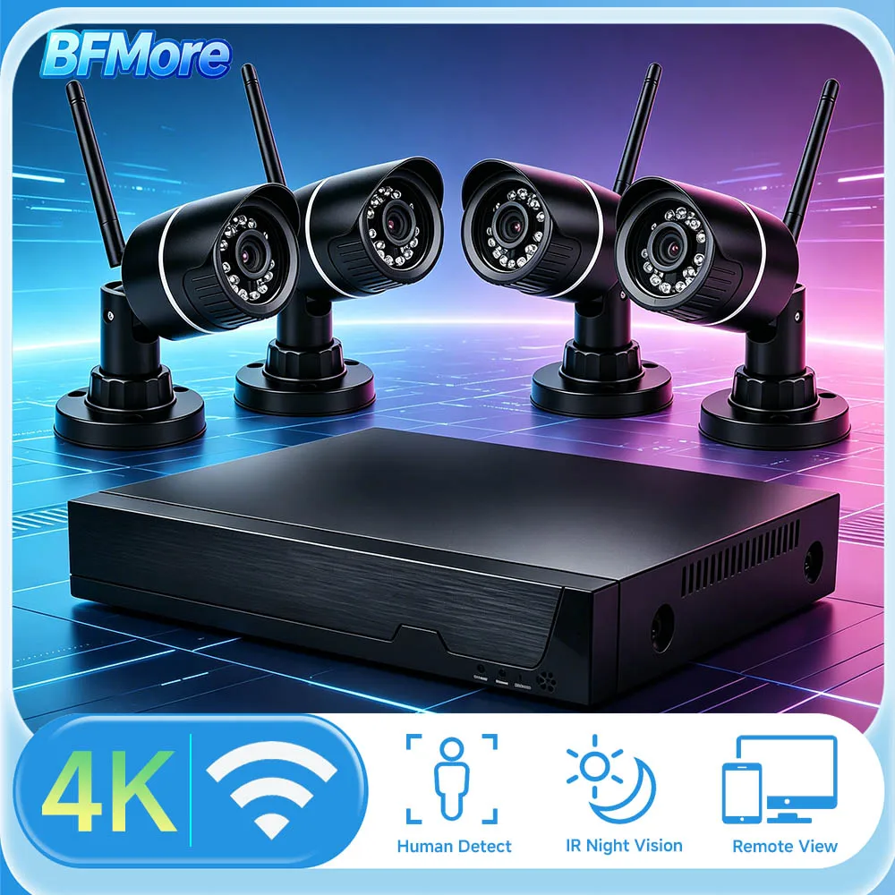 BFMore 8MP 4K 940nm IR Night Vision Kits Security 8CH NVR 4PCS 5MP Камера Outdoor Video Surveillance Protection Камера Set
