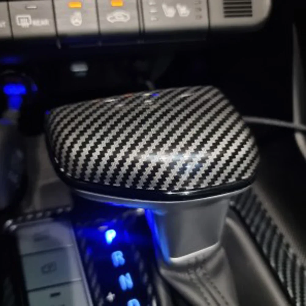 

Carbon Fiber Gear Shift Knob Cover Grip Handle Sticker For Hyundai Elantra CN7 2019-2023 Left Hand Drive