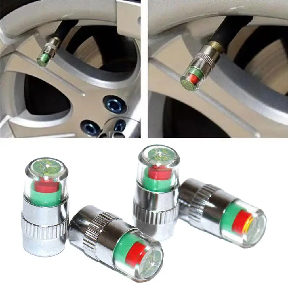 Car Tire Pressure Indicator Tire Pressure Gauge Indicator Alert Monitoring Valve Cap Sensor External Valve Detection Cars Part ﻿