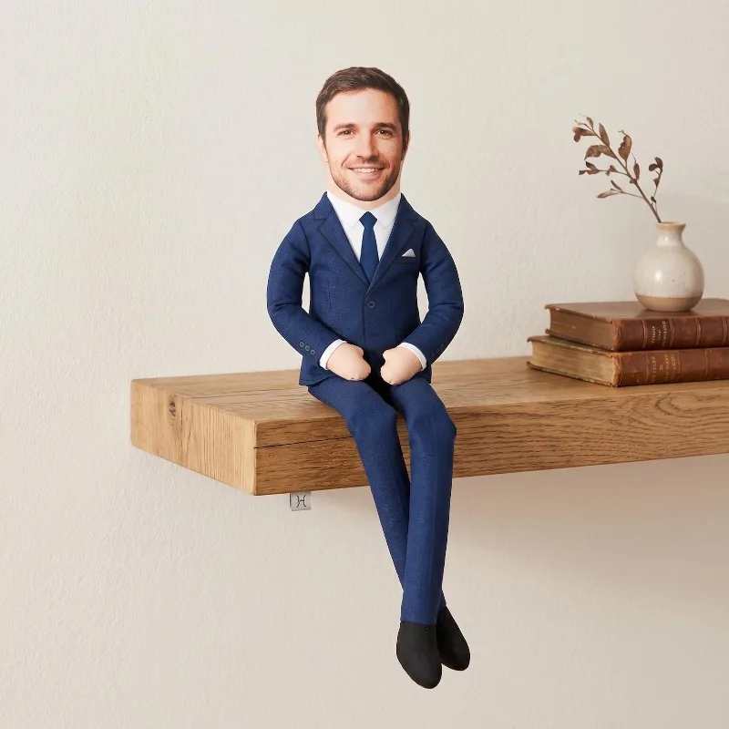 Custom Bendable Photo Plush Figurine, Full Body Wire Frame Doll, Fun Personalized Portrait, Desk Decor Gift for Father's Day Men