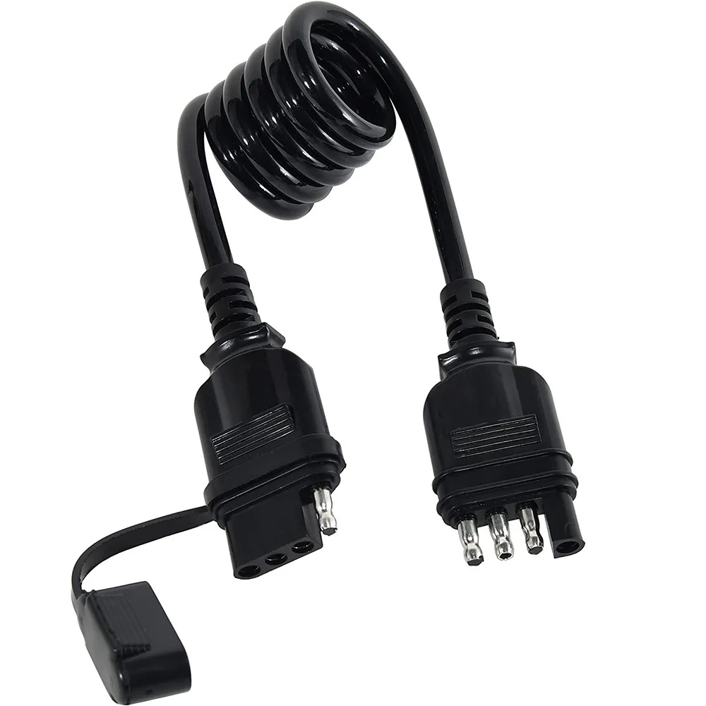 4pin 3 Voet Aanhangwagen Veerdraad Plug Verlengingsadapter Mannelijke Vrouwelijke Connector 12V