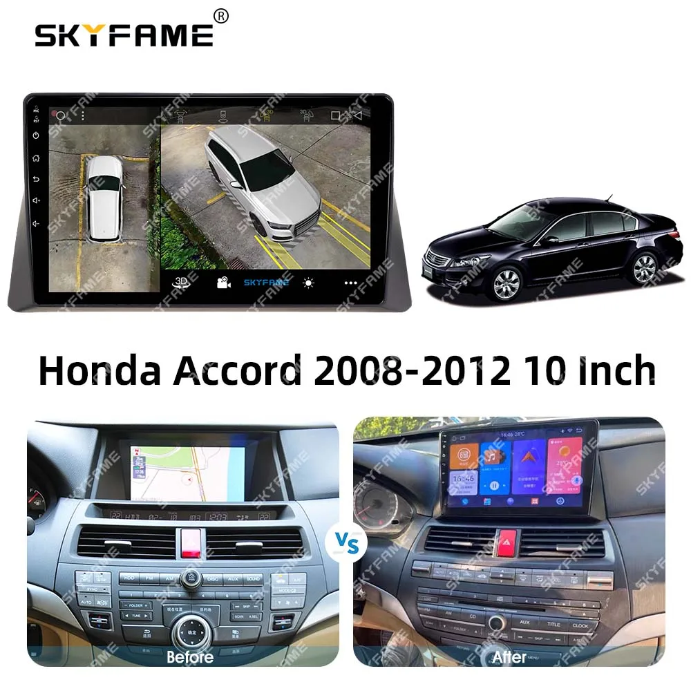 SKYFAME Auto Frame Fascia Adapter Android Radio Dash Fitting Panel Kit Voor Honda Accord 8