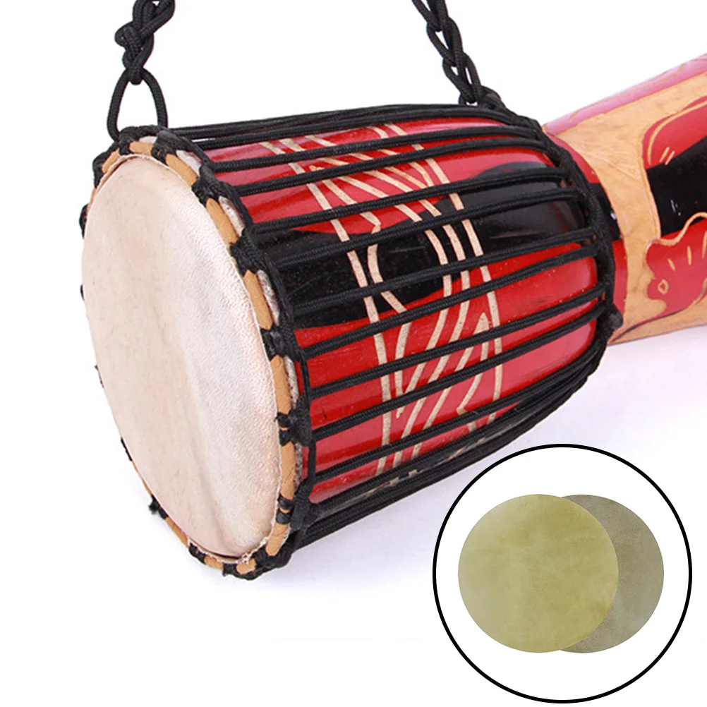 2 Pcs Drum Cover Replacement Skin Percussion Goat for African Natural Pure Head