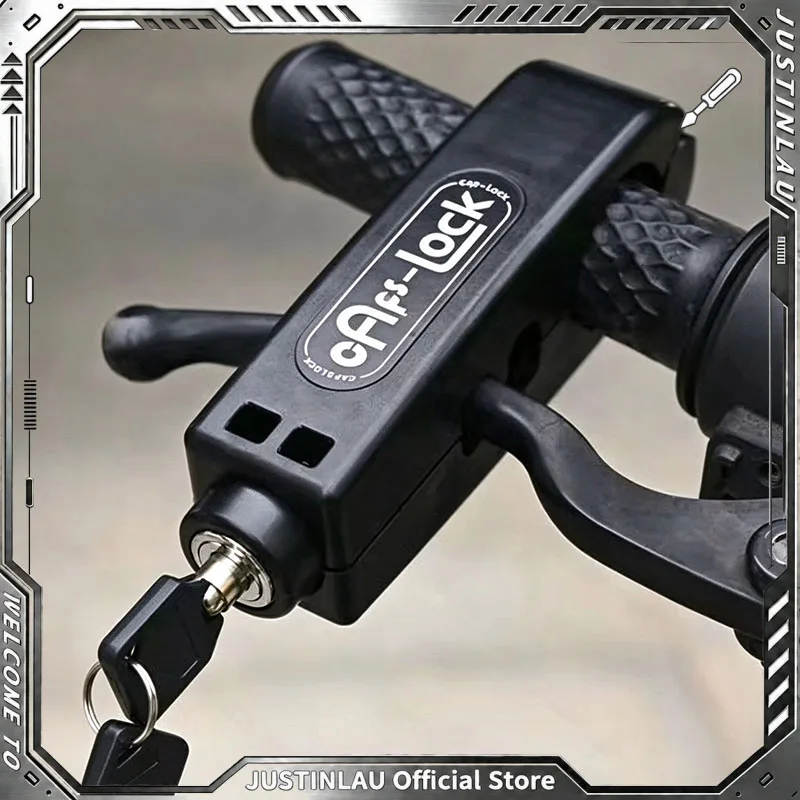 JUSTINLAU Universal Anti-Theft Brake Throttle Lock, Motorcycle Handlebar Safety Lock for Scooter, ATV and Motorbike Protection