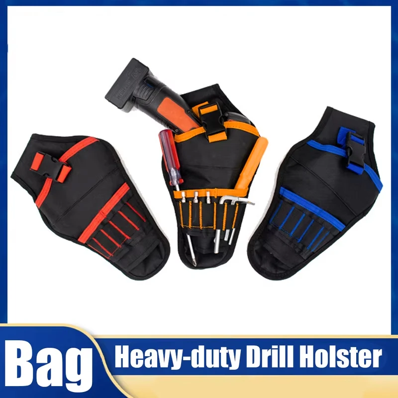 Portable Heavy Duty Drill Holster Electrician Tool Bag Drill Chuck Belt Storage Pocket For Cordless Drill Professional Tool Bag