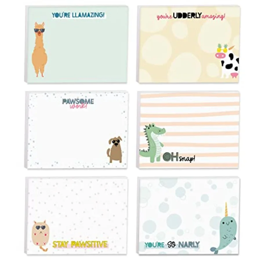 

Pun Sticky Note Pads/ 4" x 3" Clever Sticky Notes/Set of 6 Pads/ 50 Sheets Per Pad/Trendy Gift Idea/Made in The USA