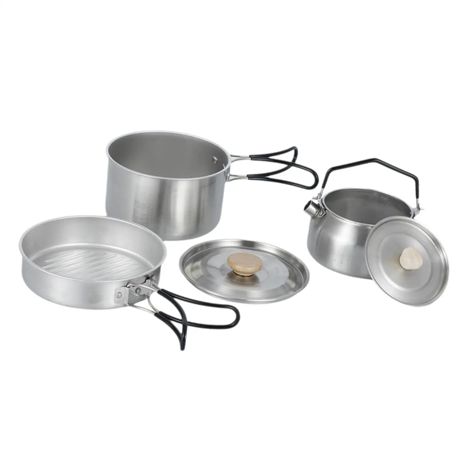 

Camping Mess Kit Soup Pot Folding Handle Multifunctional Easy to Clean Kitchen