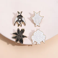 Punk Cartoon White Black Angel Brooch  Pins Wings Eye Creative Metal Gothic Lapel Badge Clothing Hat Decoration Gift for Friends