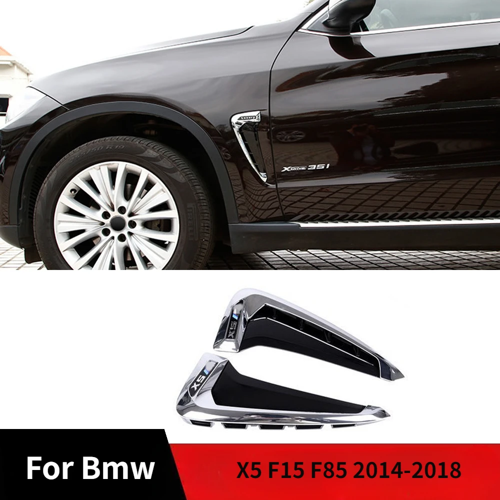 For Bmw X5 F15 F85 2014-2018 Front Side Wing Fender Air Guide Vent Grill Grille Hole Emblem Trim Cover Car Accessories