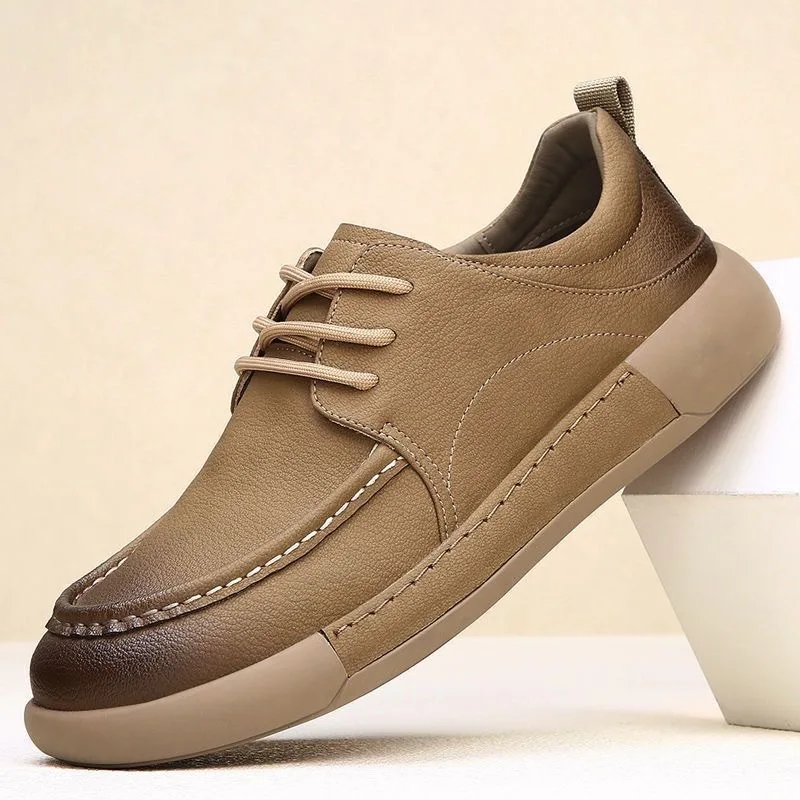 

Мужские туфли 2026: Новинка весны, ретро-стиль, мягкая подошва, модные дышащие повседневные кожаные туфли