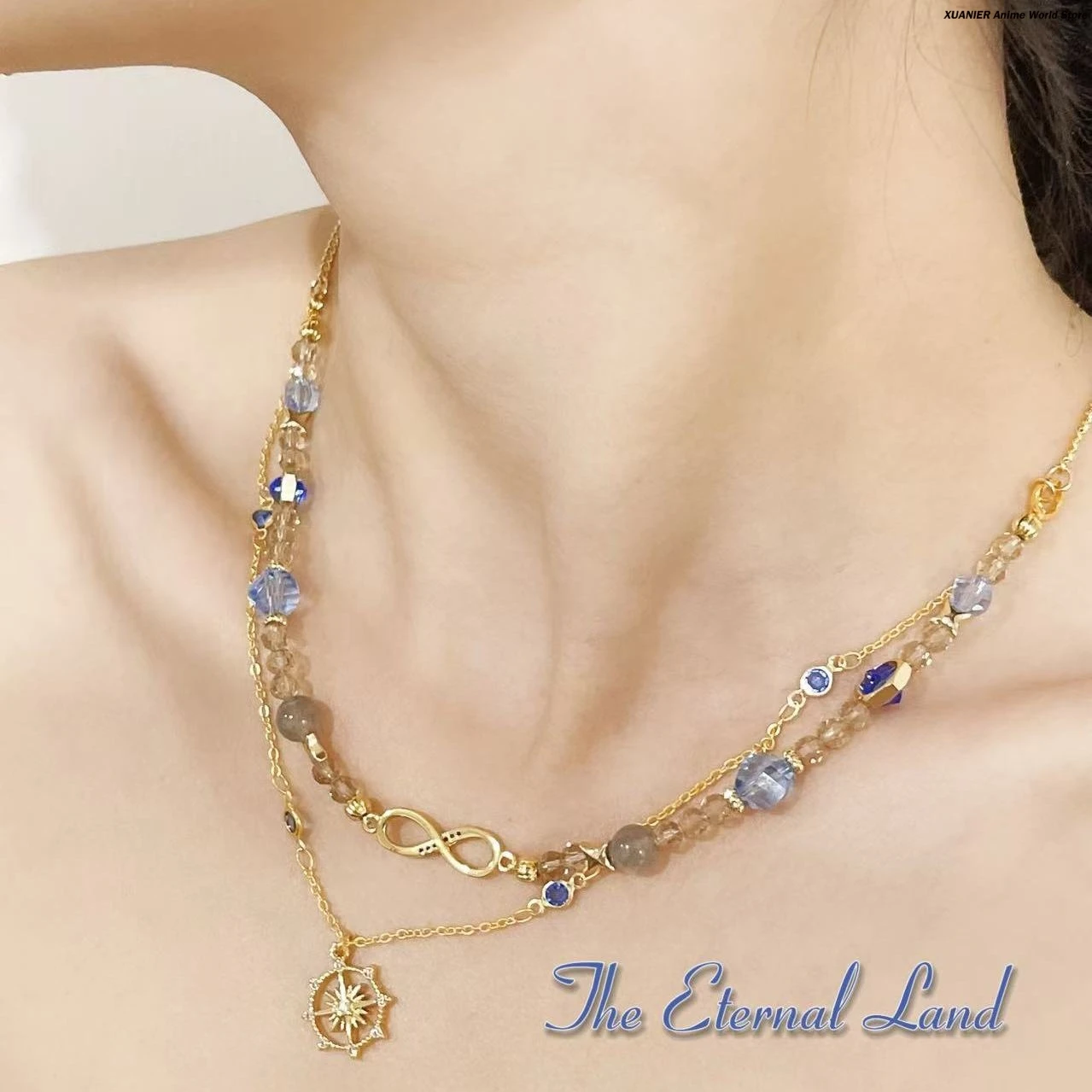 لعبة هونكاي: ستار السكك الحديدية Phainon Khaslana أنيمي طبقة مزدوجة تصميم قلادة المختنق قلادة مجوهرات تأثيري الاكسسوارات اليدوية #5