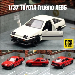 1/37 TOYOTA Trueno AE86 Initial D Classical Toy Car For Children CCA Diecast Metal Miniature Model Pull Back Collection Gift Boy