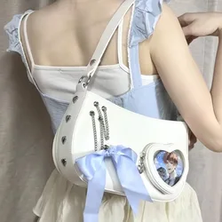 Ita Bag Sweet Heart Lolita Shoulder Bag Teenage Girls PU Underarm Bags Elegant JK Uniform PU Crossbody Bag Transparent Bolsa