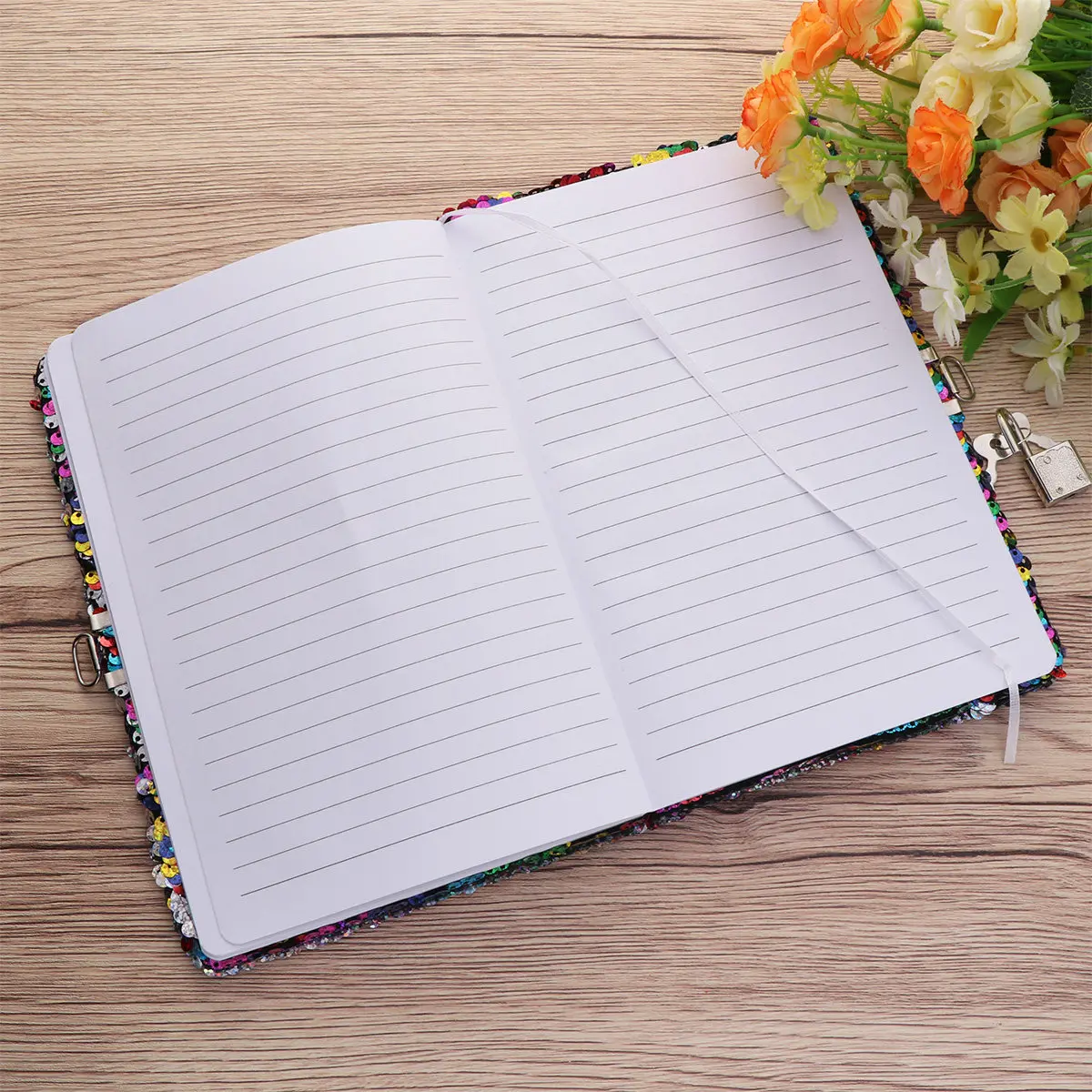 Pet Sequin Notebook Colorful Thick Cover Note Pads Schedule Checklist Diary Travel Journal Diary Book Creative Writing Notepad