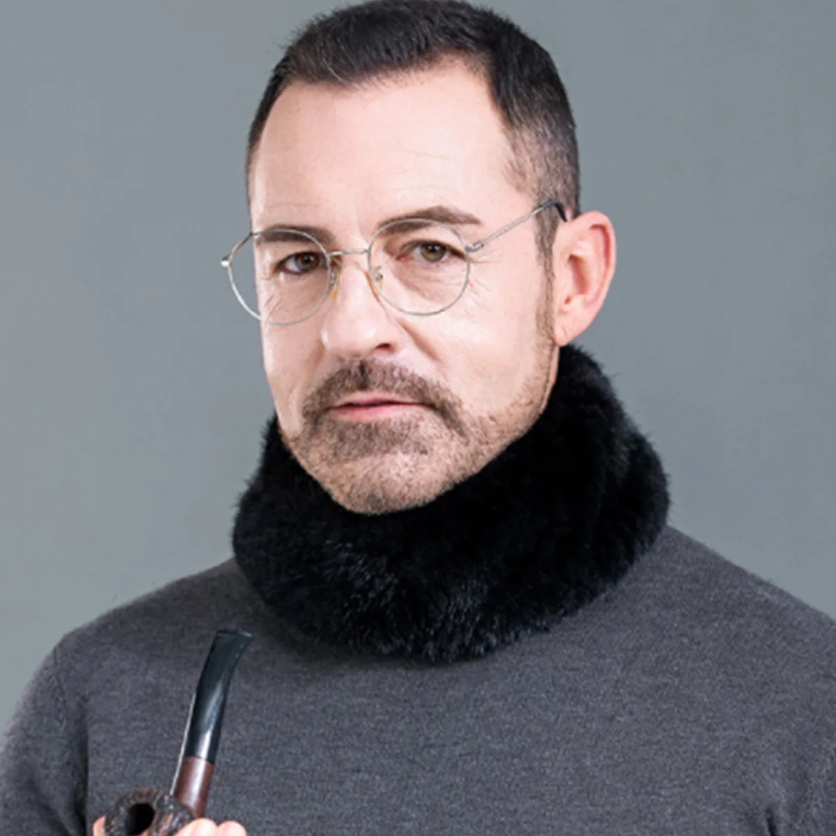Real Mink Fur Scarf Men Russia Winter Accessories Warm Version Genuine Mink Fur Scarf Russian FEIMANYUAN