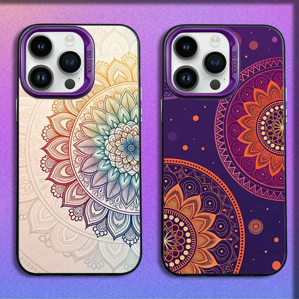 

Mandala Art Phone Case For iPhone 17,16,15,14,13,12,11,Pro,Max,Plus,E,SE4,Air,Mini Purple IMD Box