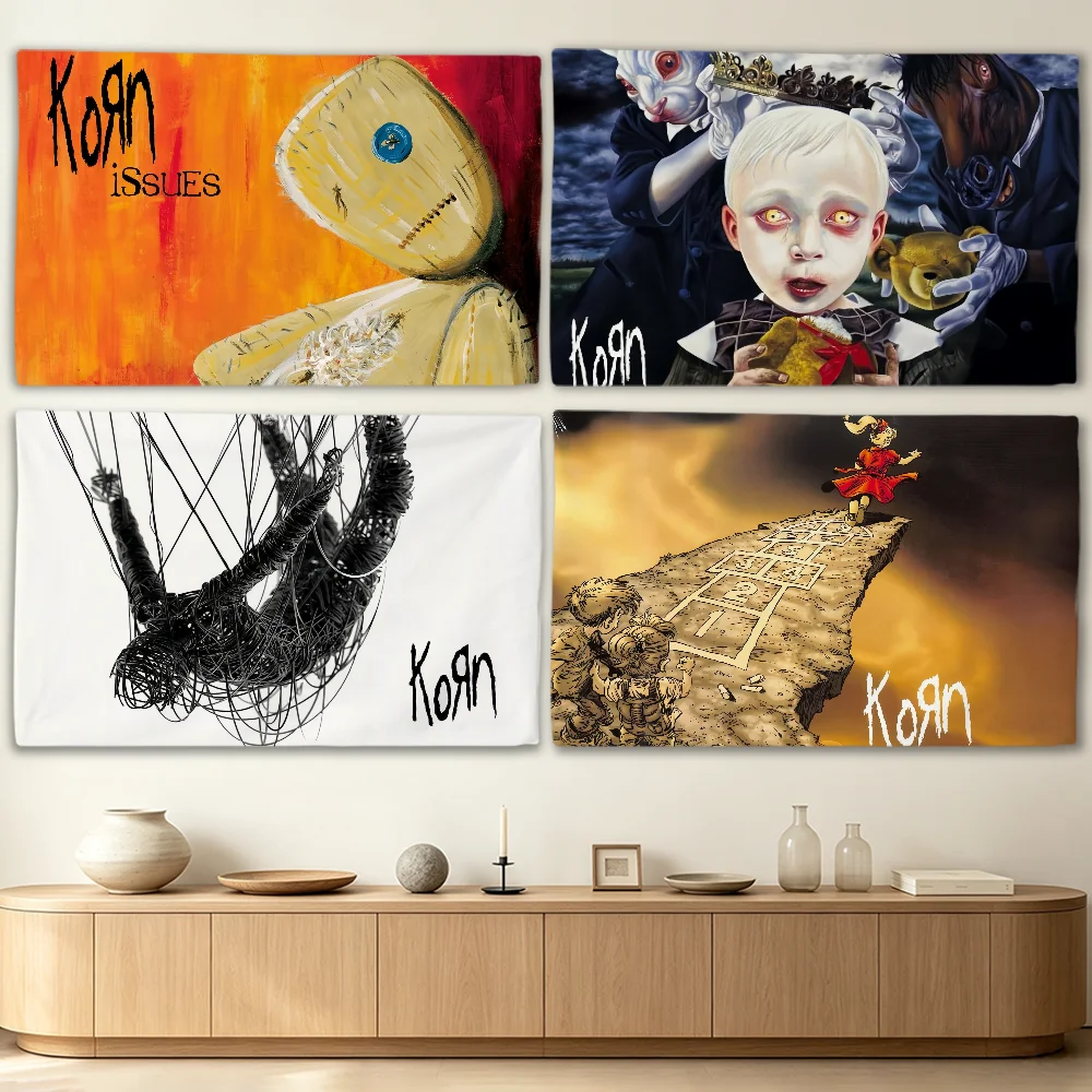 Hot Metal Rock Band K-Korn flag Advertising Banner for Camping Decoration Outdoor & Garage Wall Hanging Decorations