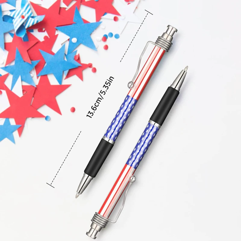 20Pcs American Flag Ballpoint Pen, USA Patriotic Themed Pen Independence Day Signature Pen, Gift For Veterans, Office Stationery