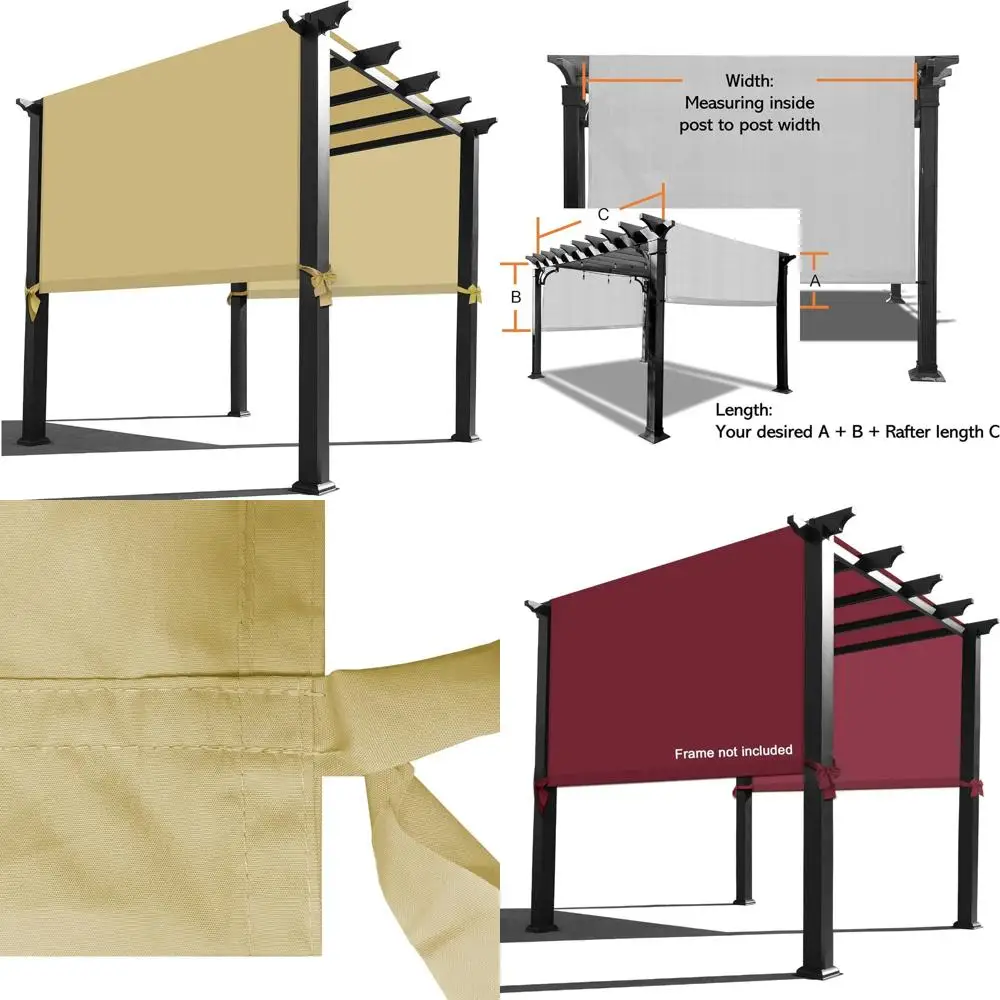 

Universal Replacement Waterproof Pergola Cover - 12 Feet Long x 9 Feet Wide, Sand Color