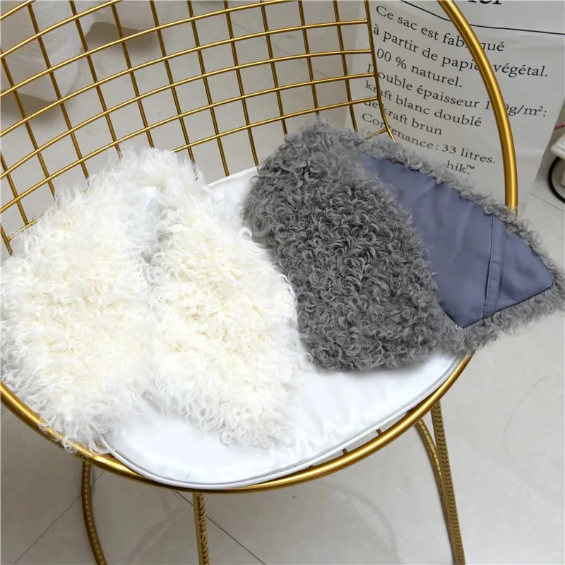 Genuine Lamb Fur Collar Shawl Scarf Winter Female Natural Fur Coat Decoration Thickened Warm Fur Neckerchief Collar For Women