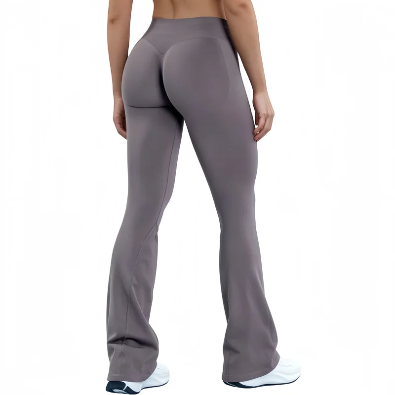 Dames sport flared leggings naadloze snel drogende ademende kreukvrije heupliftende yoga flare broek gym fitness workout pilates kleding