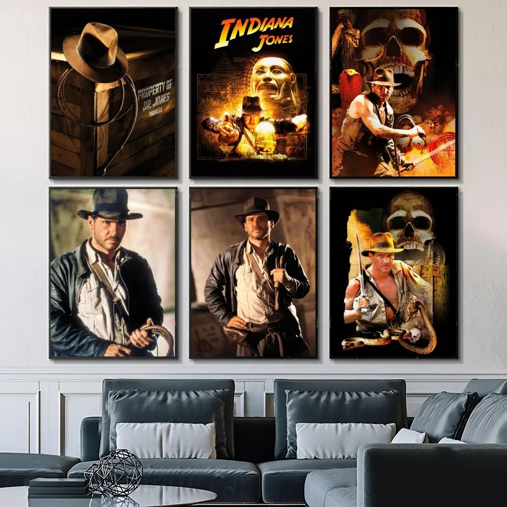 Hot I Indiana Jones Movie Poster Paper Print Home Living Room Bedroom Entrance Bar Cafe Art Painting Decoration