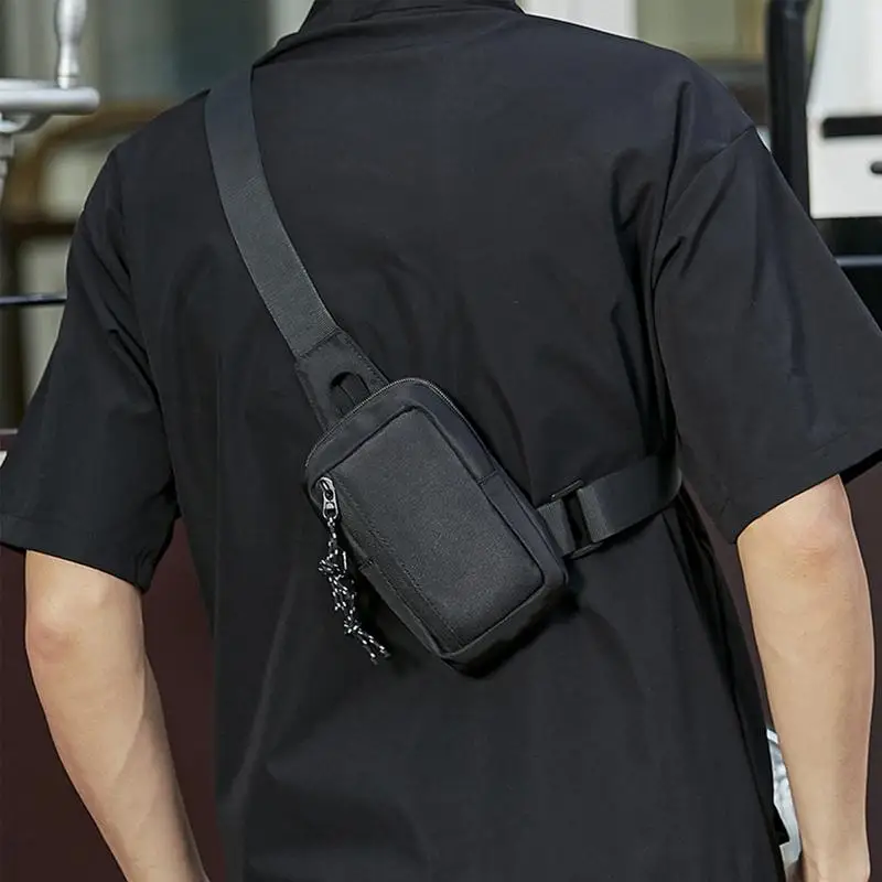 Bolso cruzado de marca de moda para hombre, Mini bolso de pecho deportivo de tendencia callejera japonesa, bolso de hombro Diagonal