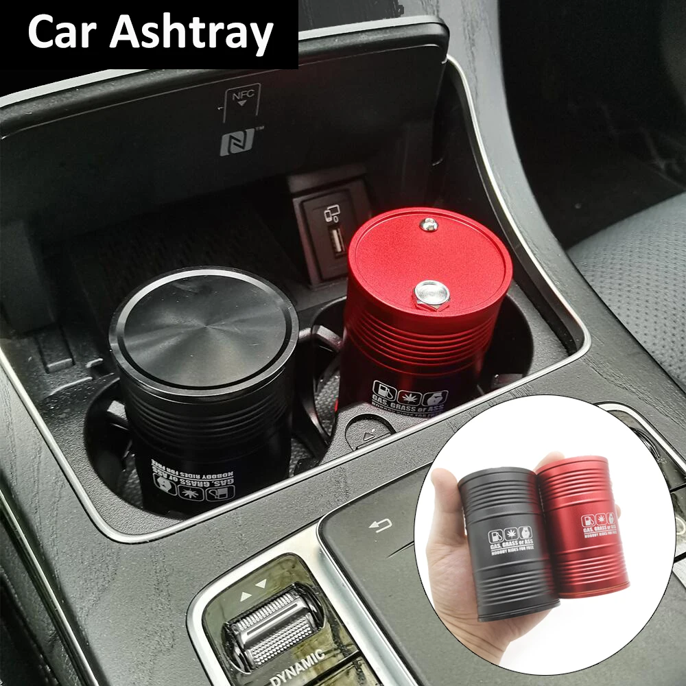 High Quality Car Ashtrays Cigar Ashtray Oil Drum Shape Home Smoke Ashtray Holder Interior Accessories Gas Ass Body Ride For Free