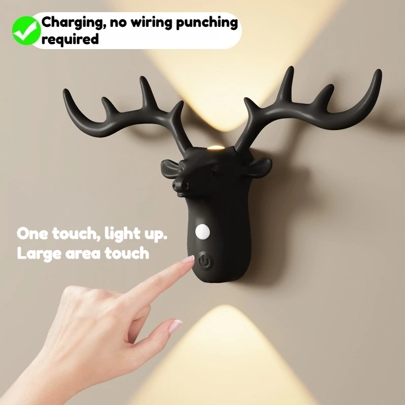 Magnetic Wirefree Rechargeable Wall Lamp Touch & Motion Sensor LED Night Light Creative Ambient Gift Lamp for Bedroom Decor