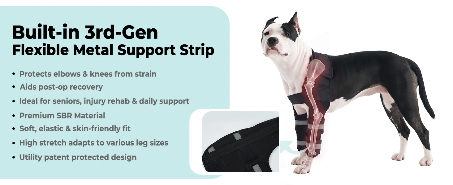Dog Leg Brace for Front, Dogs Elbow Protector with Hook-Loop Fastening Elbow Brace for Joint Support Walking Assistance,Dropship