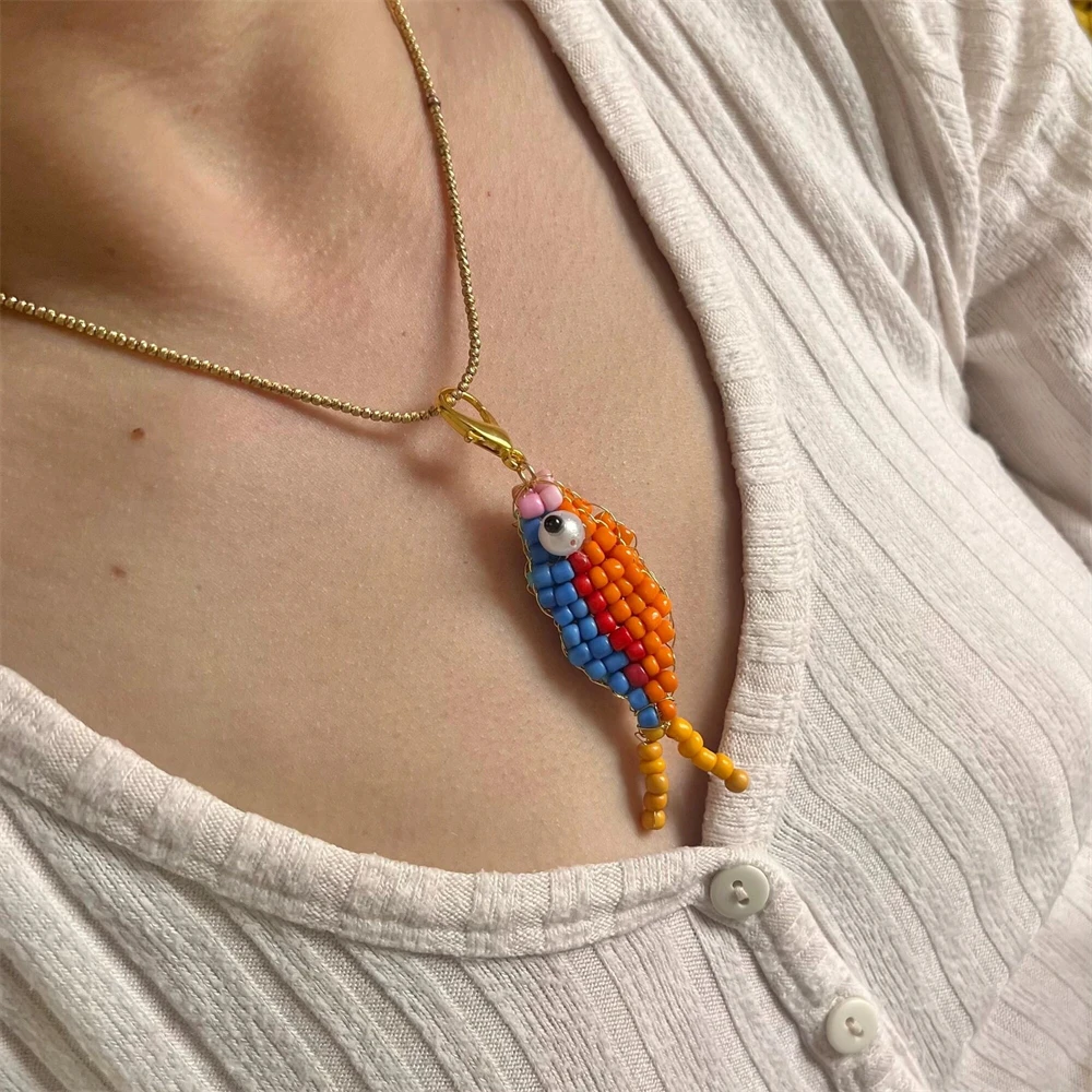 Creative Colorful Beads Fish Pendant Keychain