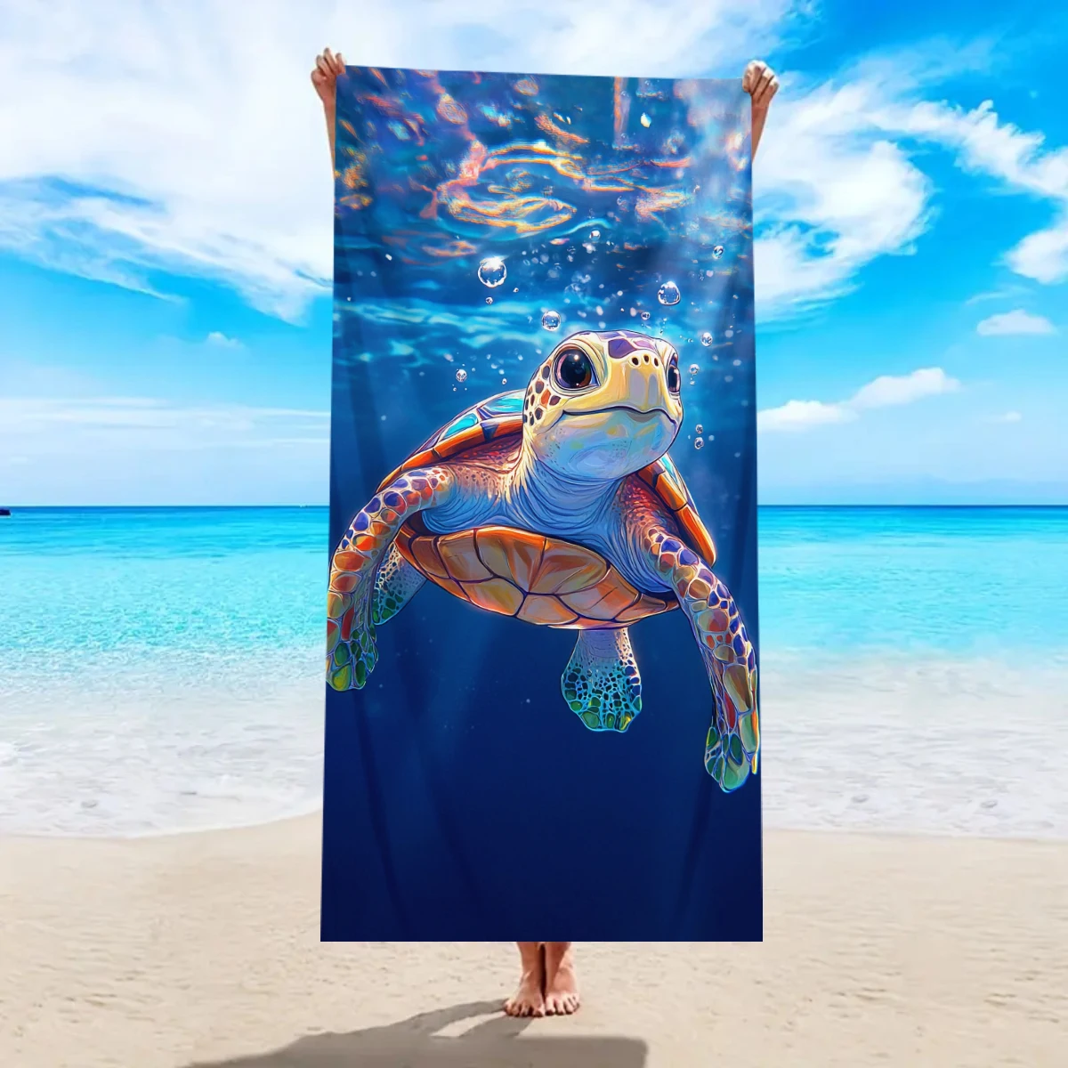 Sea Turtle Beach Towel Quick-Dry Microfiber Bath Towel for Swimming Pool Outdoor Sports Travel Camping Yoga – Super Absorbent