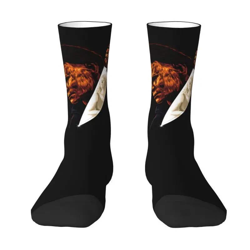 

Милые мужские страшные носки с изображением Майкла Майерса, унисекс, теплые дышащие носки с 3D принтом на Хэллоуин, фильм ужасов