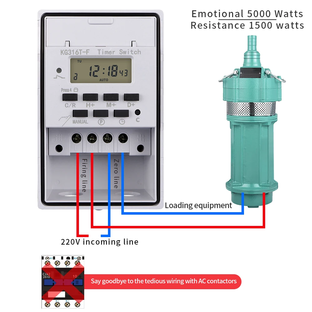 30A 220V Digital Electronic Timer Switch Programmable Timing Control With Waterproof Box Time Controller Relay Can Set 168 Hours