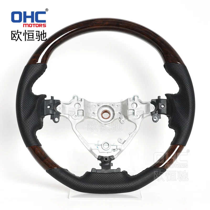 For Toyota Highlander 14-21 modified and upgraded three-section walnut wood car steering wheel