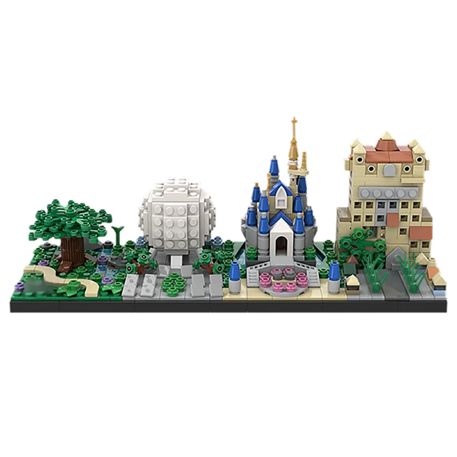 

Theme Park Architecture Skyline Building Toys Set 687 Pieces MOC Build