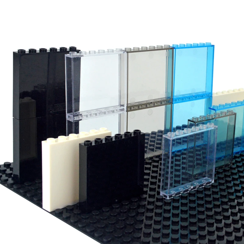 10Pcs DIY Glass Transparent 59347 59350 Bricks Panel Door Window Frame Wall 1x6x5 1x2x3 City Thick Building Block House Toys