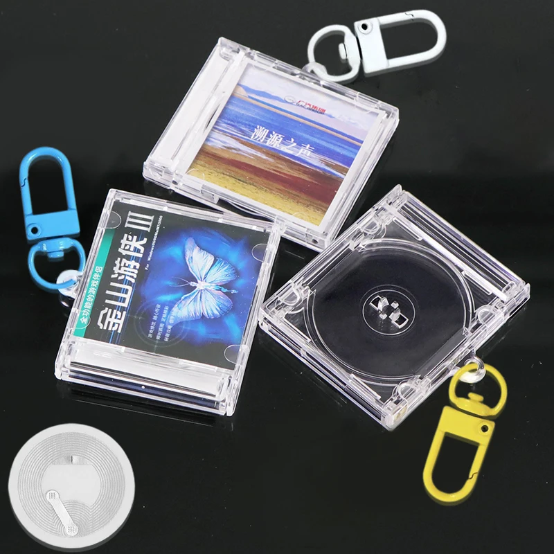 NFC Peripheral Commemorative Album Blank Mini CD Case Keychains Pendant For DIY Backpack Hanging Decoration