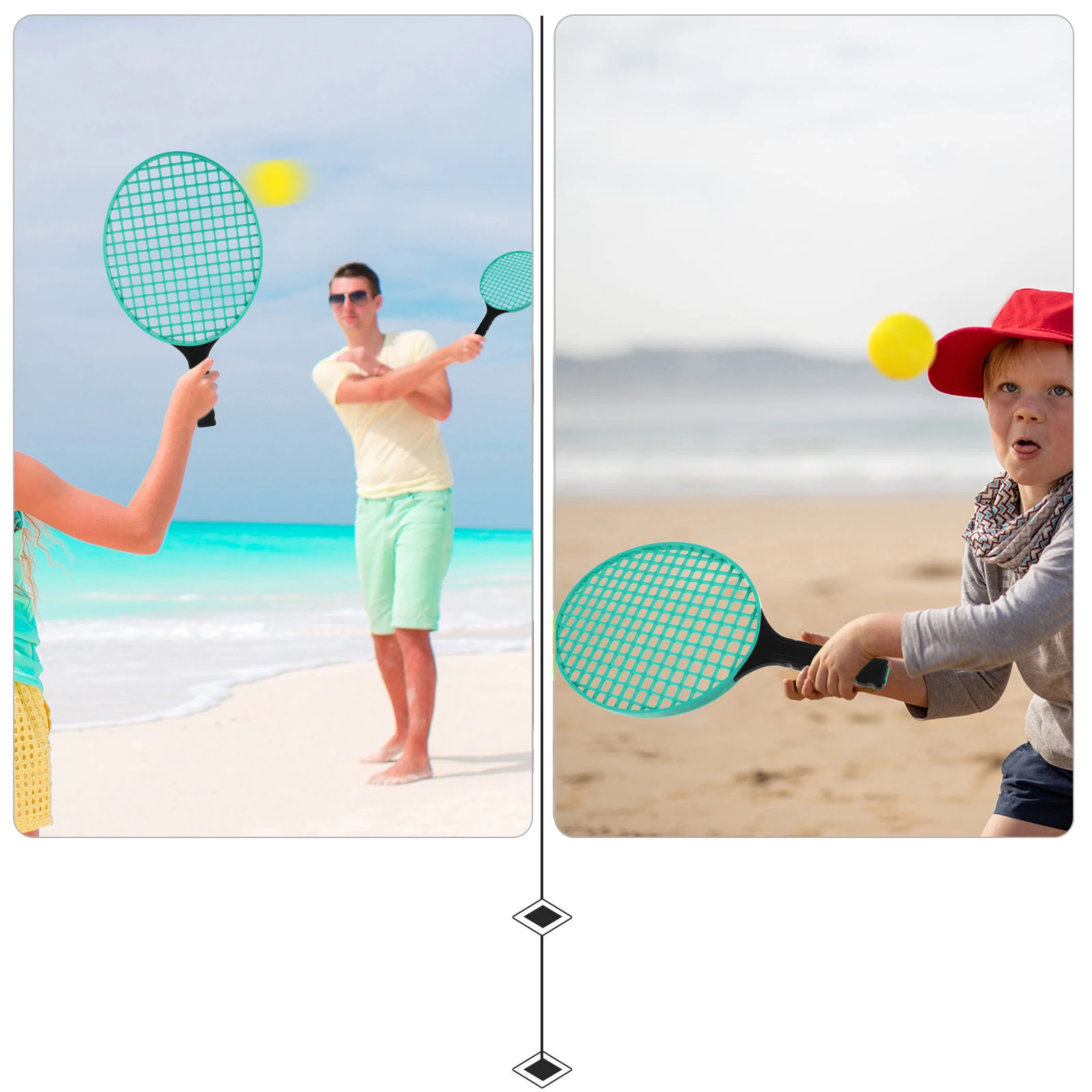 

2pcs Children Tennis Racket Lightweight Kids Beach Toy Outdoor Sports Toy Large Area Rackets Fun Kid Play Tennis