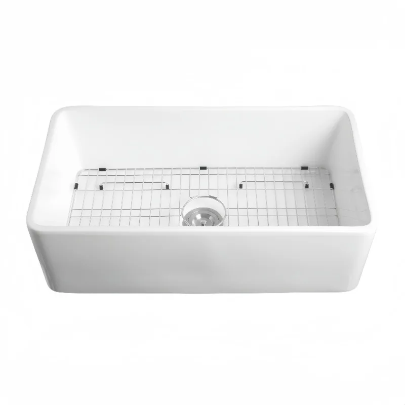 Deep long single bowl white ceramic sink under mount kitchen sink embedded type for kitchen cabinet