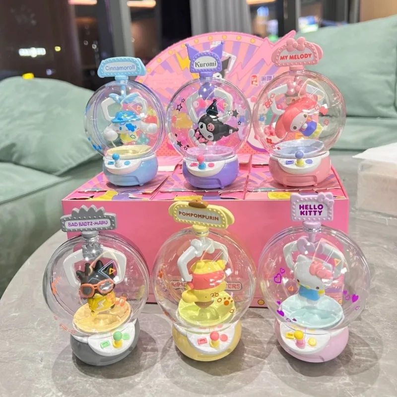 Sanrio Hello Kitty Kuromi Claw Machine Series Ornaments Cartoon Kawaii Pochacco Cinnamoroll My Melody New Trendy Toy Doll Gift