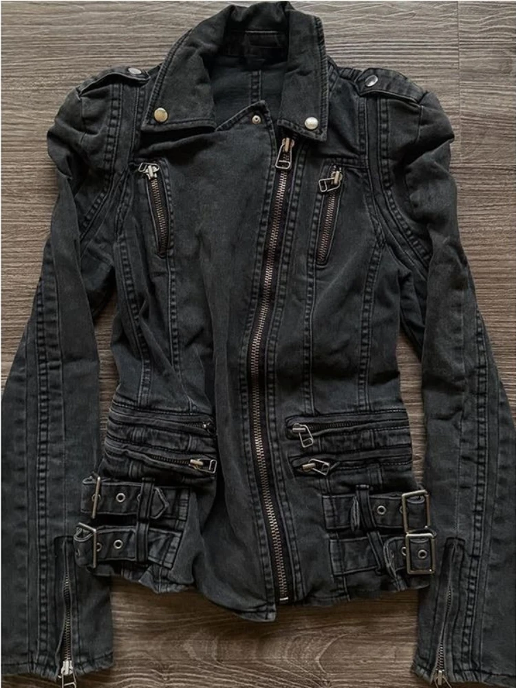 

Subculture Harajuku Vintage Coats Hooded Women Zipper Sweatshirts Casual Aesthetic Streetwear Grunge Jacket Y2k Stand Neck Coat