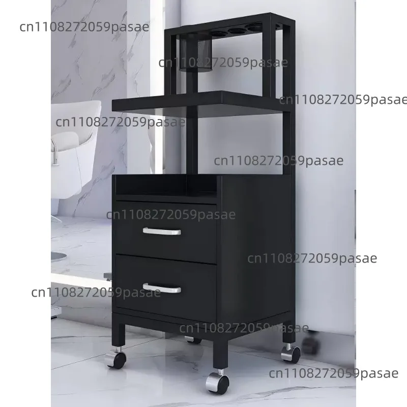 Tool Cabinet Hair Salon Vanity Haircutting Station Beauty Salon Cart Hair Dryer Storage Rack